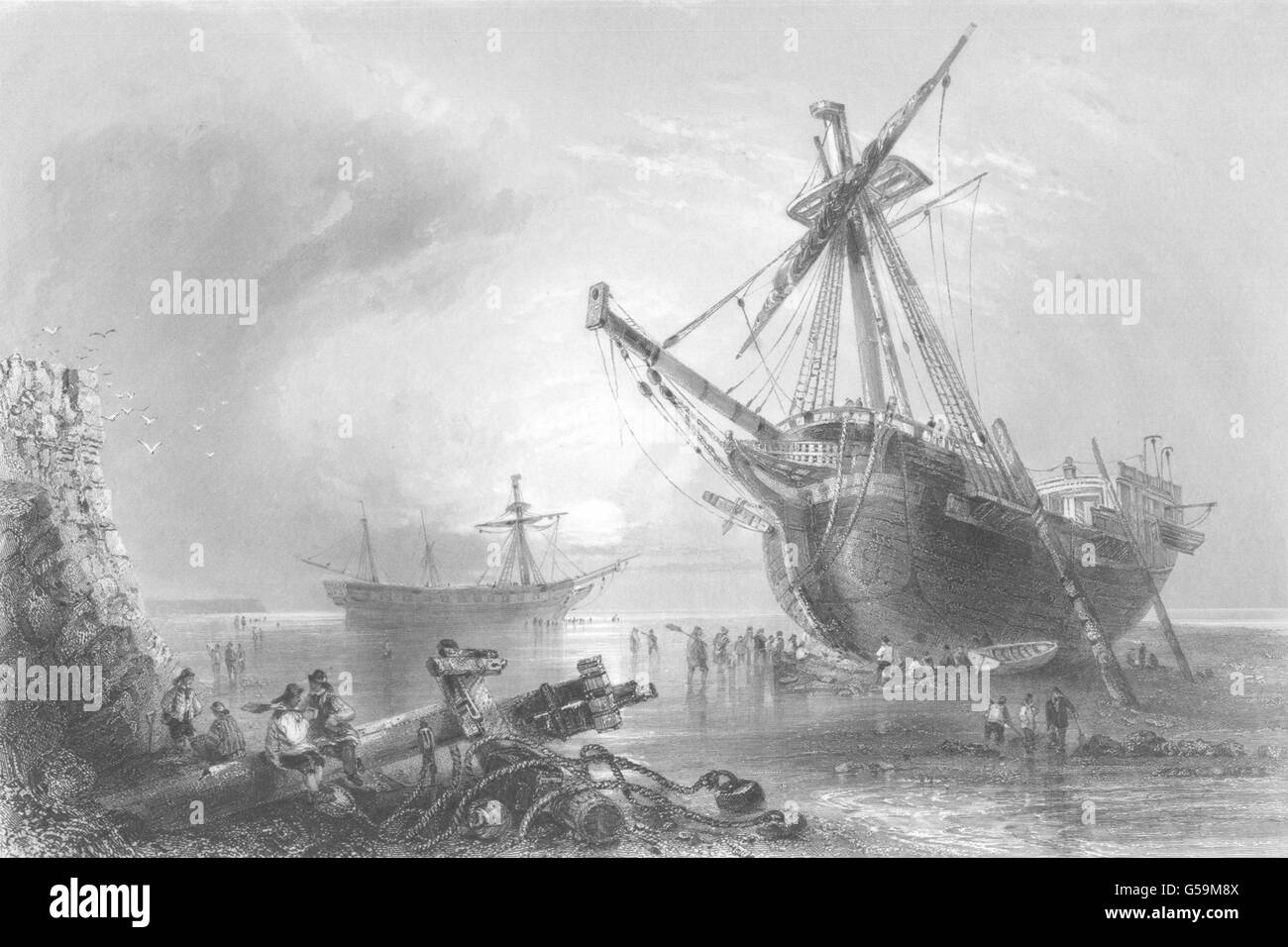 KENT : Westminster Claudine, à terre près de Margate. , Ancien 1842 Banque D'Images