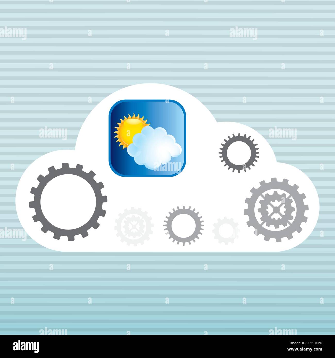 La conception de l'informatique en nuage Illustration de Vecteur