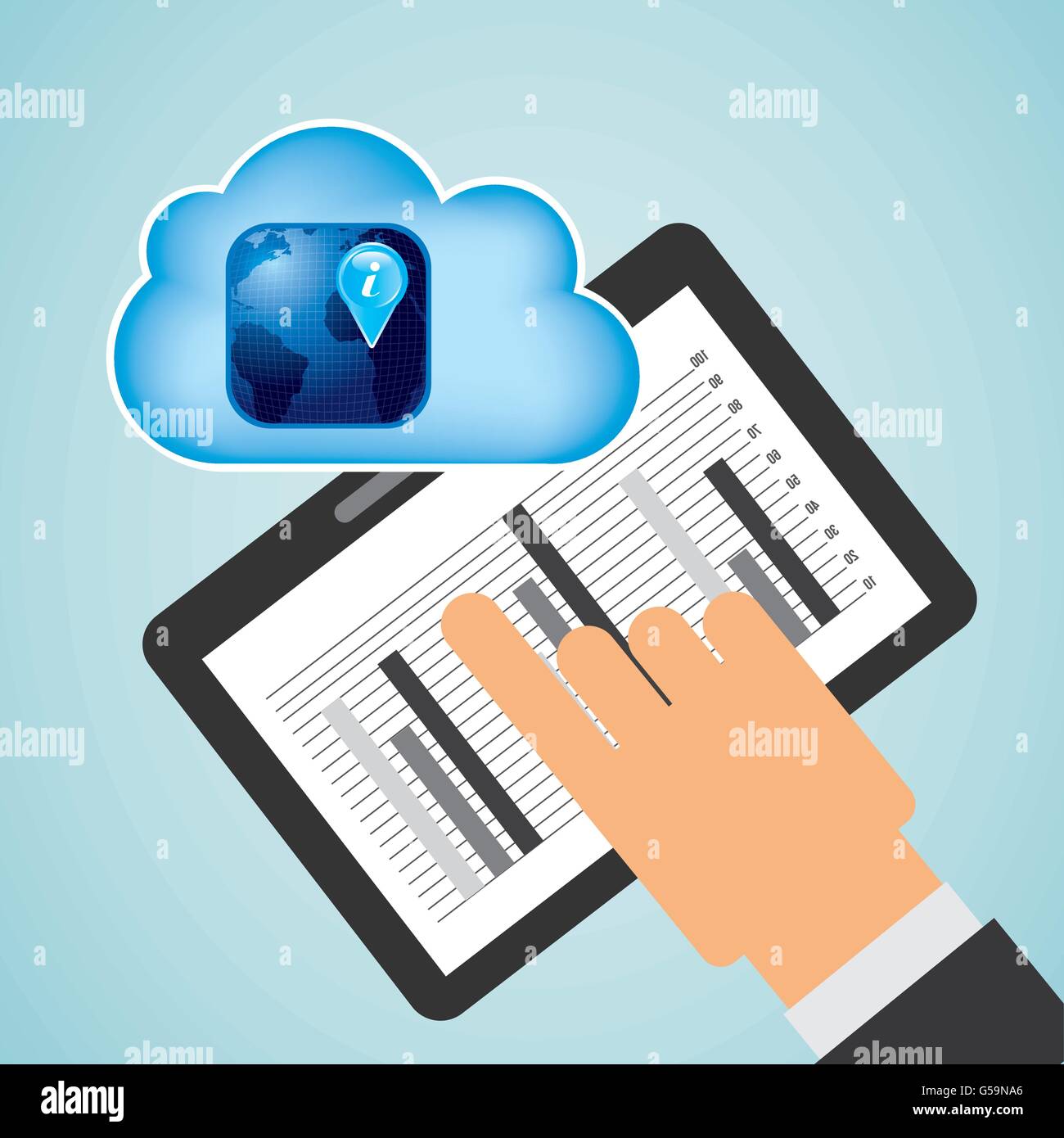 La conception de l'informatique en nuage Illustration de Vecteur