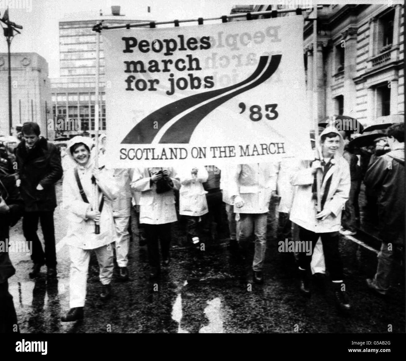 Marche de protestation de chômage Banque D'Images
