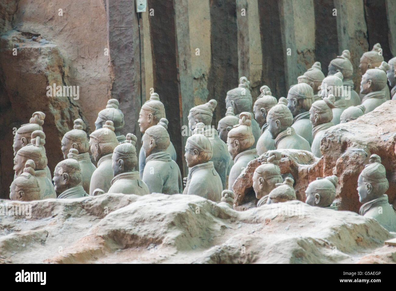 L'Armée de terre cuite de Qin Shi Huang Lintong District, Xi'an, province du Shaanxi, Chine Banque D'Images