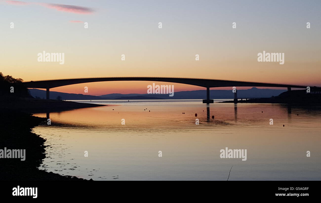 Skye Bridge Coucher du Soleil Banque D'Images
