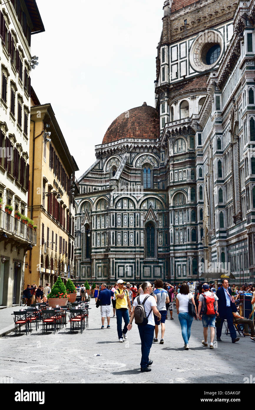 La Cathédrale de Sainte Marie de la fleur, la cathédrale de Florence, au centre historique de Florence, Toscane, Italie, Europe Banque D'Images