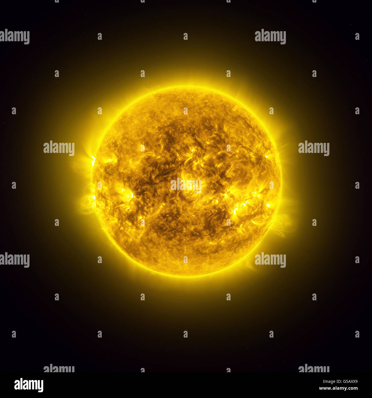 Le Soleil. Par la fusion nucléaire le soleil libère de l'énergie Banque D'Images