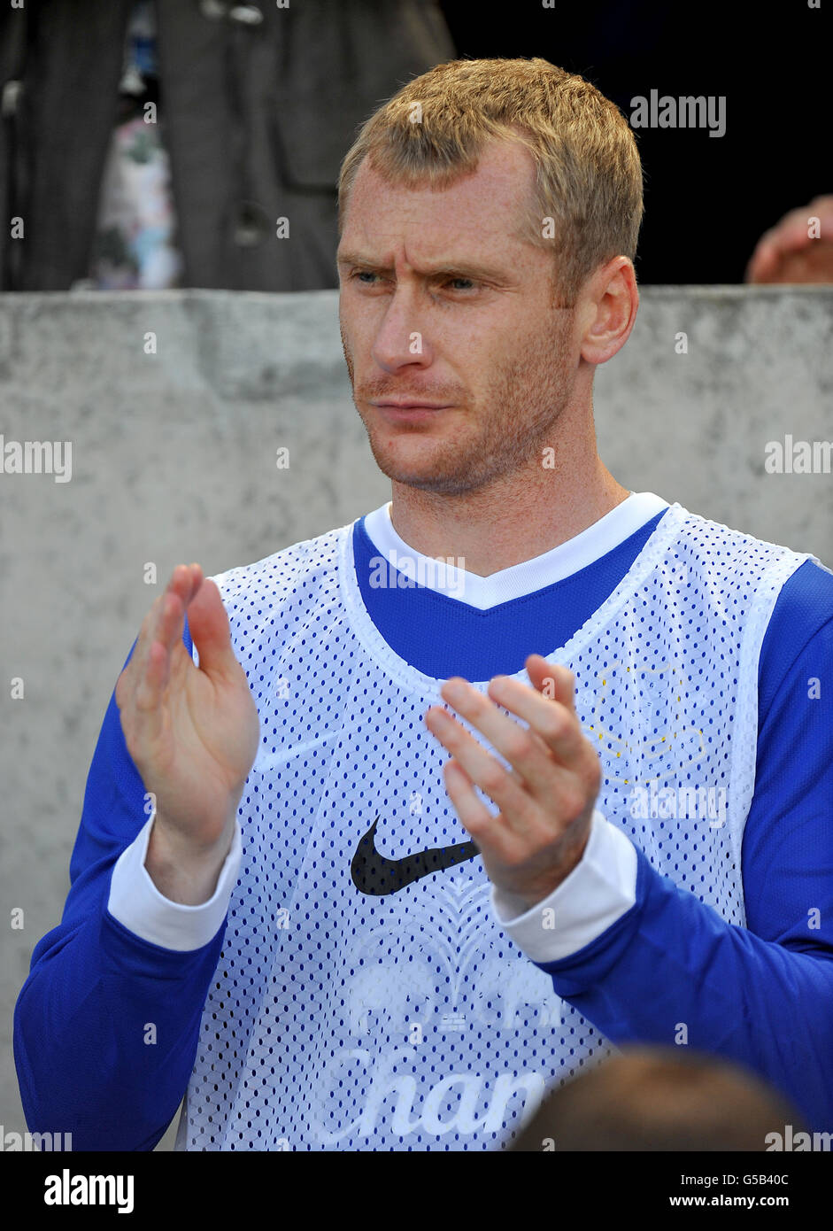 Football - pré-saison amical - Morecambe v Everton - Globe Arena.Tony Hibbert, Everton Banque D'Images