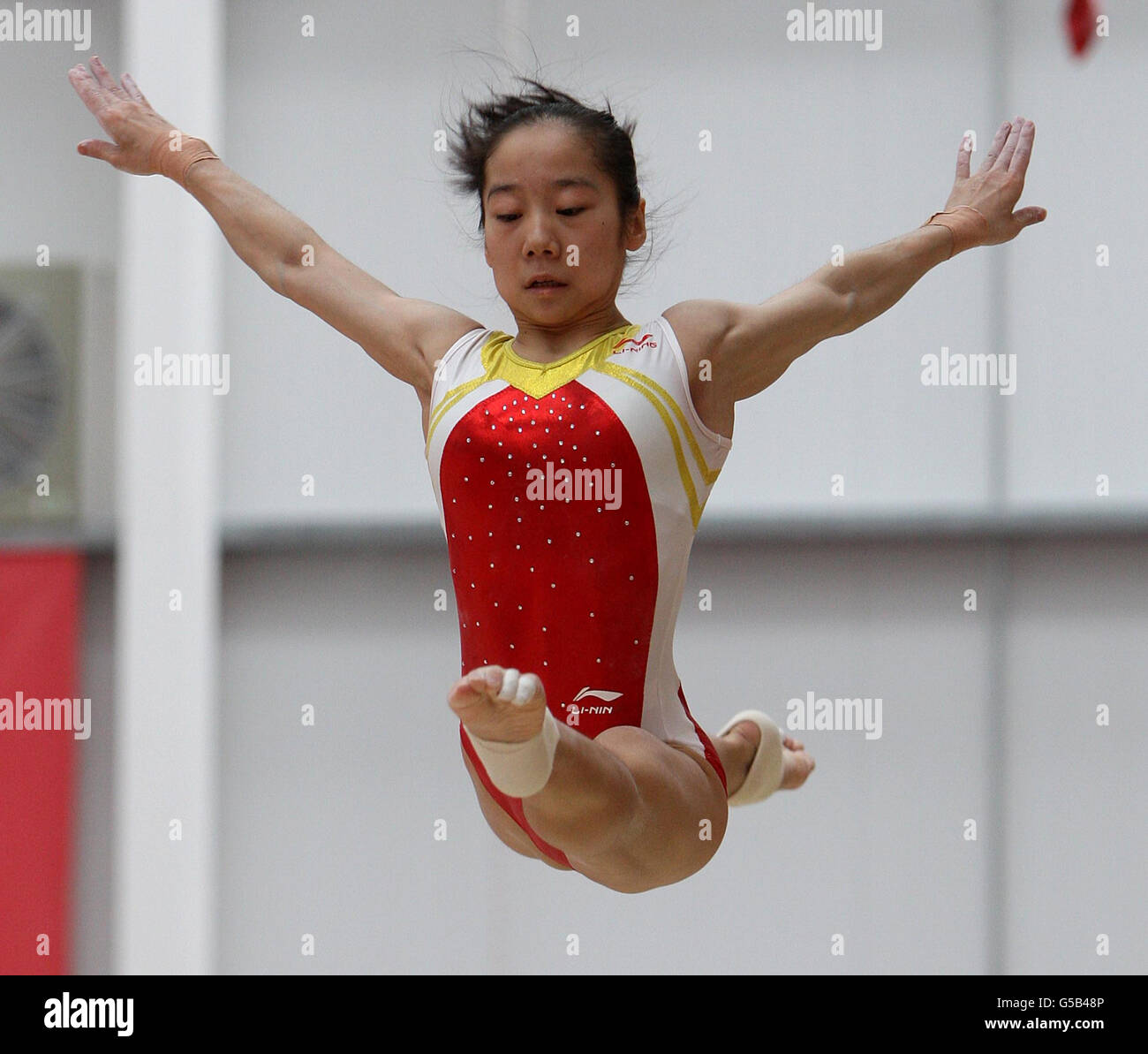 Jeux olympiques entraînement de l'équipe de gymnastique chinoise