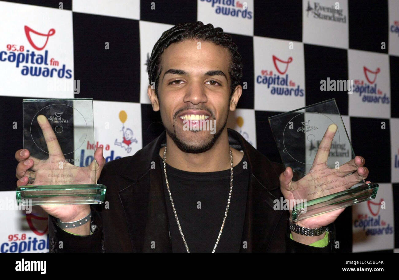 London Capital Radio Awards Craig David Banque D'Images