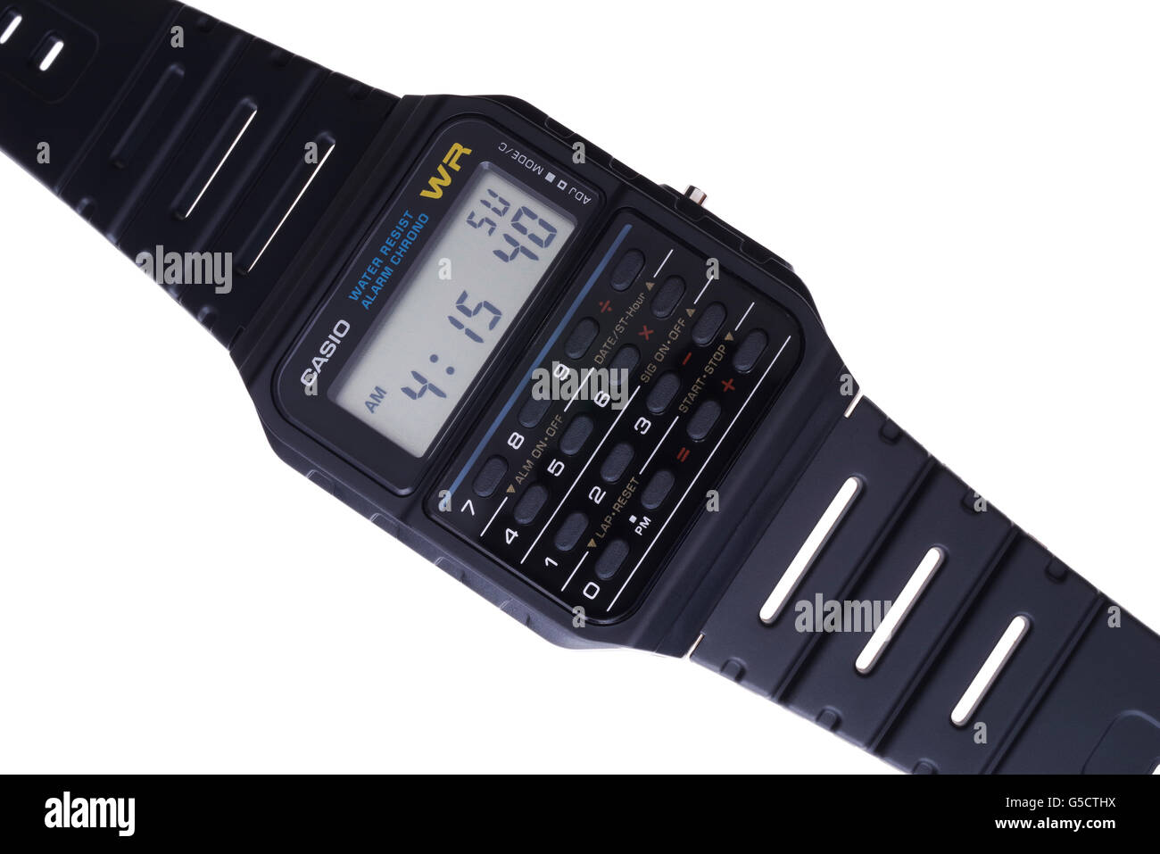 Calculatrice Casio databank regarder CA-53W-1Z icône 80's Banque D'Images