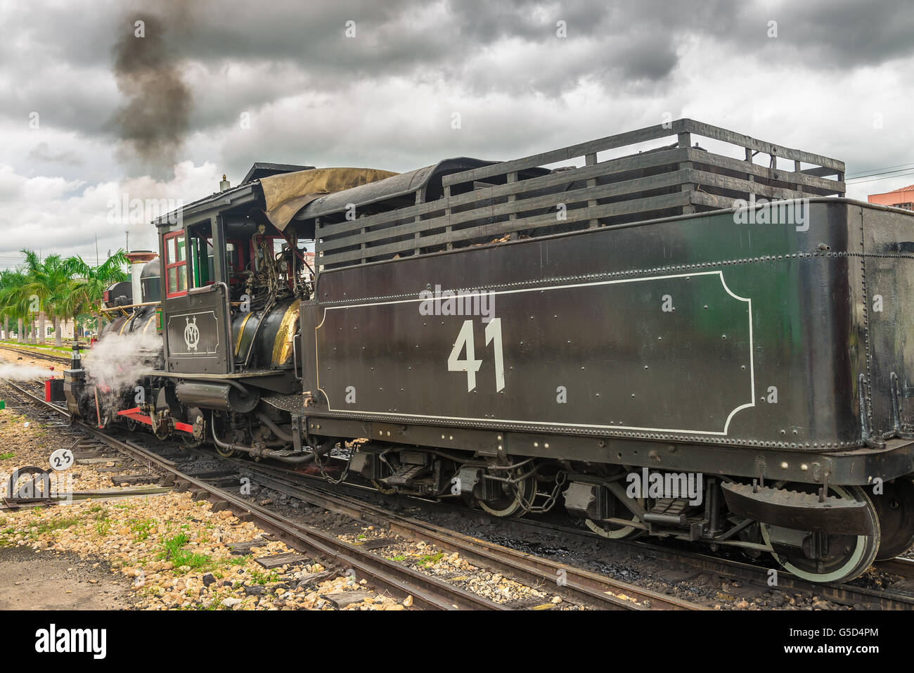 Vieux peut fumer (Maria Fumaca) train à Saint John del Rei, une ville historique. Banque D'Images