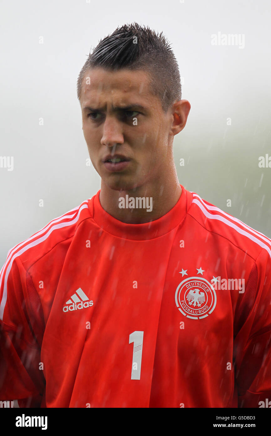 Football - International Challenge Match - Scotland U19 / Germany U19 - The Falkirk Stadium.Odisseas Vlachodimos, Allemagne Banque D'Images Football - International Challenge Match - Scotland U19 / Germany U19 - The Falkirk Stadium.Odisseas Vlachodimos, Allemagne Banque D'Images