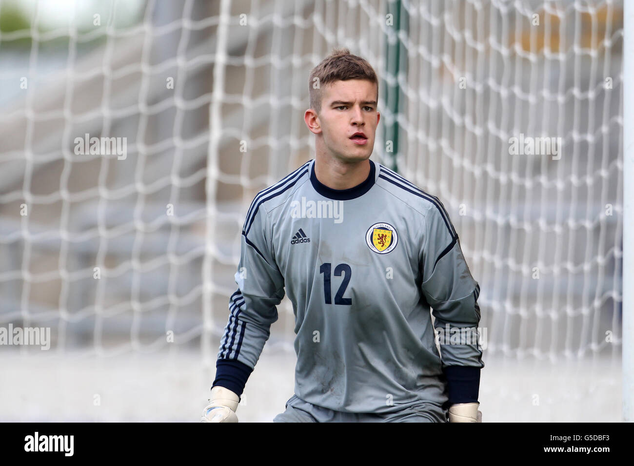 Football - International Challenge Match - Scotland U19 / Germany U19 - The Falkirk Stadium. Phillip Anderson, Écosse Banque D'Images Football - International Challenge Match - Scotland U19 / Germany U19 - The Falkirk Stadium. Phillip Anderson, Écosse Banque D'Images