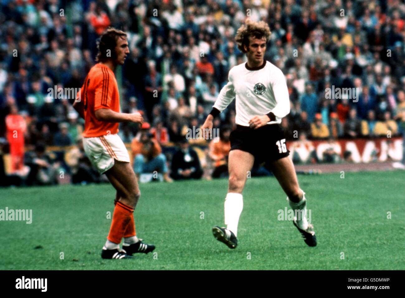 Football - Coupe du Monde FIFA 1974 en Allemagne de l'Ouest - Final - l'Allemagne de l'Ouest v Pays-bas - Olympiastadion, Munich Banque D'Images