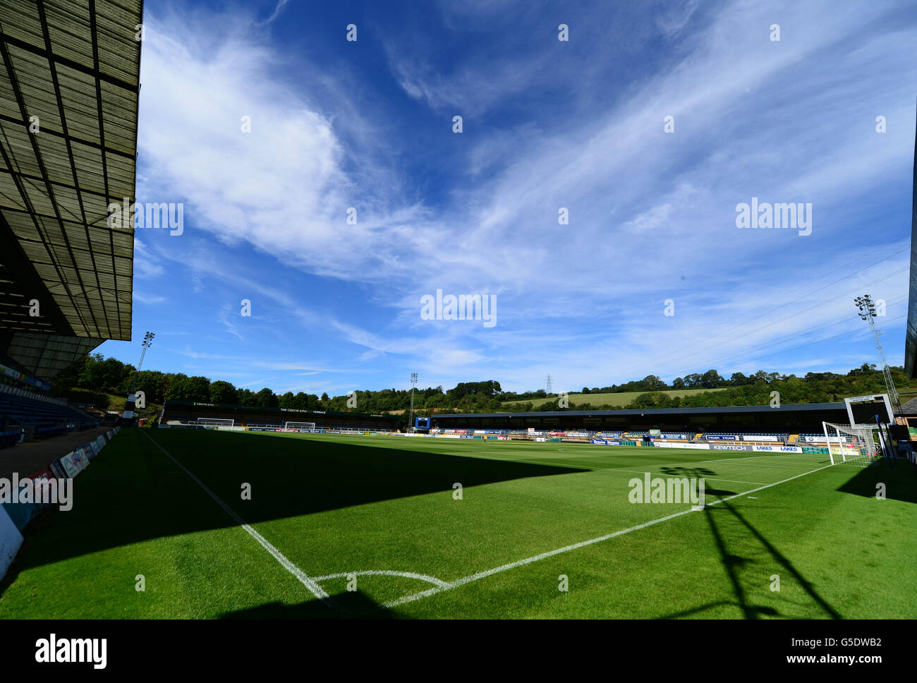 Vue générale sur le parc Adams, où se trouve Wycombe Wanderers Banque D'Images