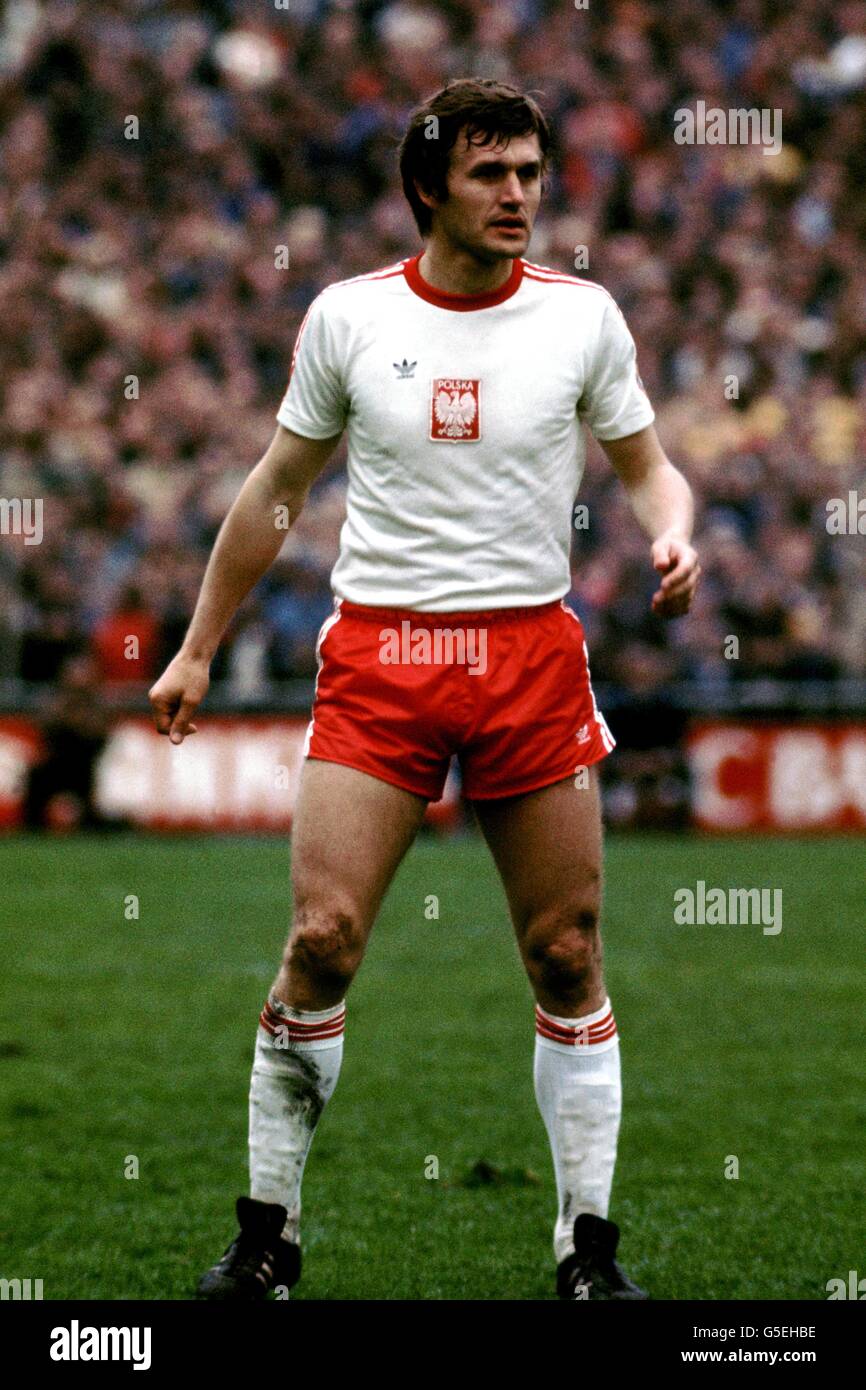 Football - qualification de la coupe du monde - Groupe un - Danemark / Pologne - Copenhague. Wlodzimierz Lubanski, Pologne Banque D'Images