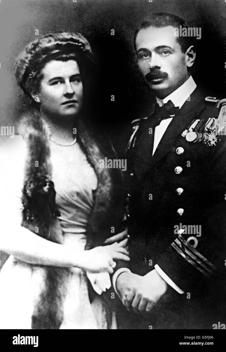 Georg Ritter von Trapp, commandant du sous-marin autrichien U5, avec la fiancée Agathe Whitehead. L'histoire de sa famille a inspiré la comédie musicale le son de la musique. Banque D'Images