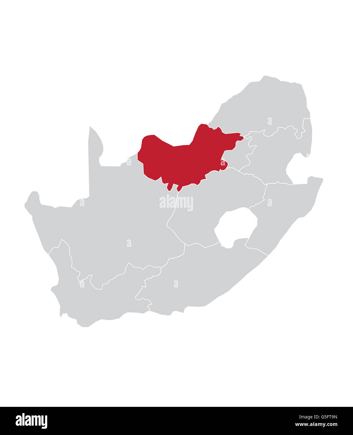 La carte du Nord-Ouest, Afrique du Sud Banque D'Images