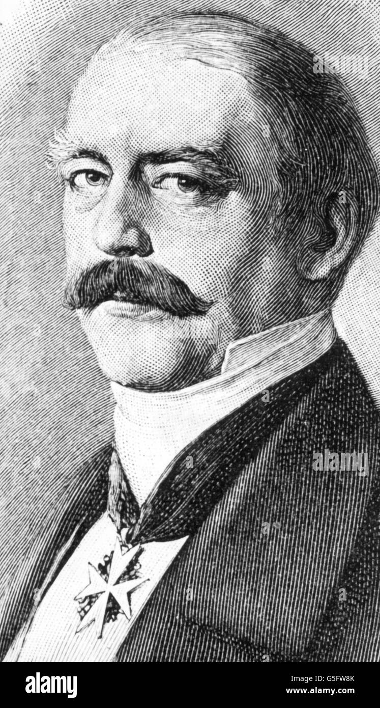 Bismarck, Otto von, 1.4.1815 - 30.7.1898, homme politique allemand prussien, délégué à la Convention fédérale allemande de 1851 - 1854, portrait, gravure sur bois après peinture de J. Becker, 1855, copyright de l'artiste n'a pas à être effacée Banque D'Images