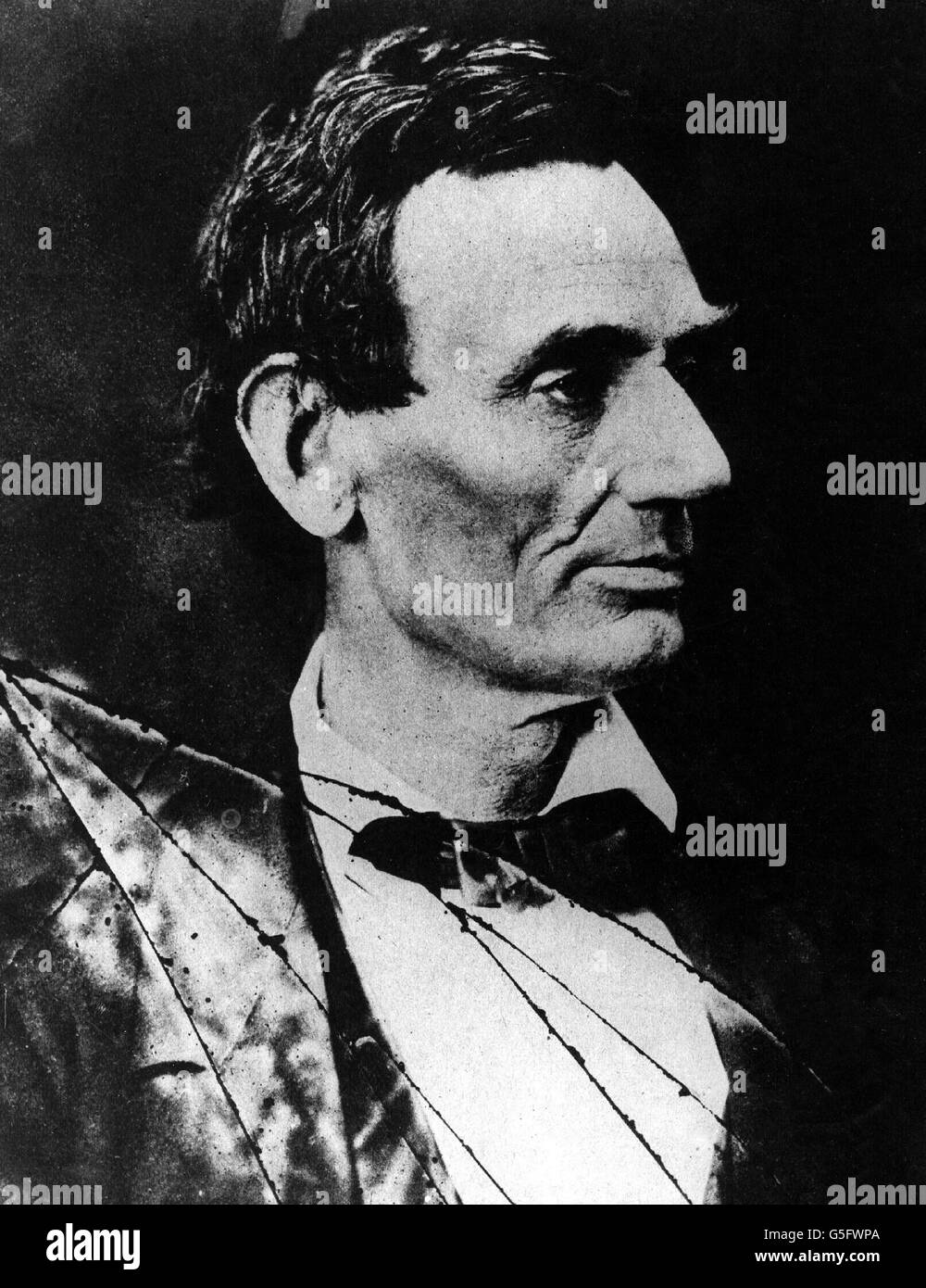 Lincoln, Abraham, 12.2.1809 - 15.4.1865, politicien américain, 16ème Président des États-Unis 1861 - 1865, portrait, vue latérale, Banque D'Images