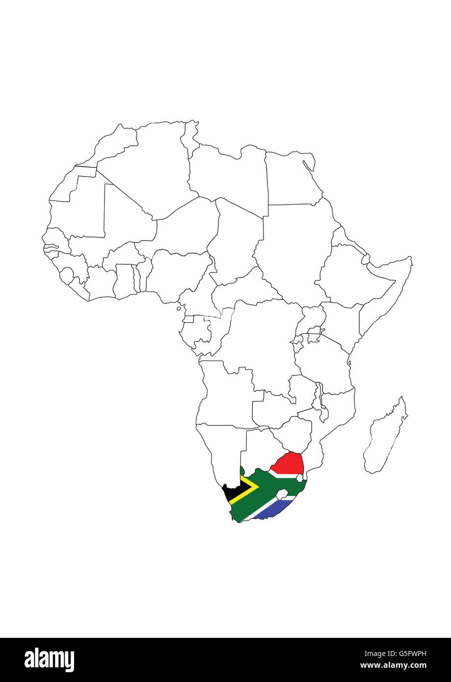 Carte de l'Afrique, Afrique du Sud Banque D'Images