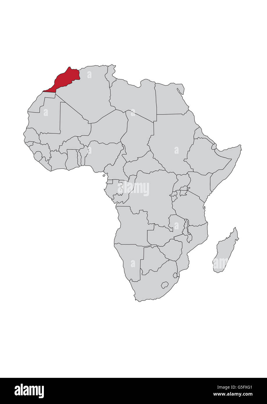 Carte de l'Afrique, Maroc Banque D'Images