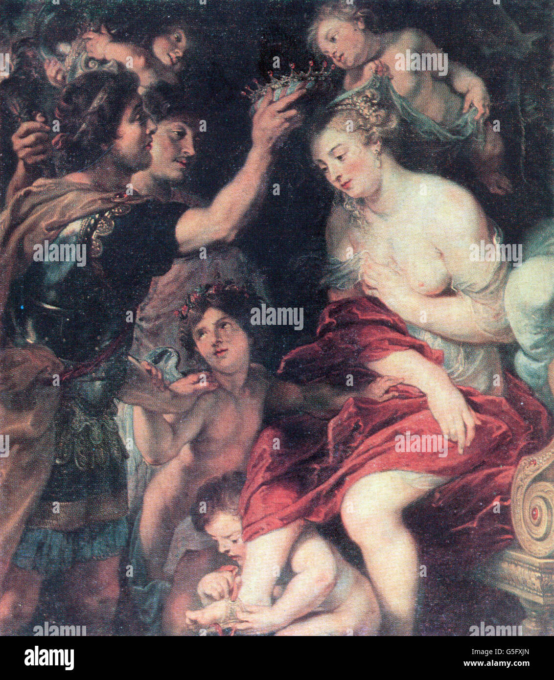 Alexander III 'The Great', 20.7.356 - 10.6.323 BC, roi de Macédoine 336 - 323 BC, mariage avec Roxana, 328 BC, peinture de Peter Paul Rubens (1577 - 1640), carte postale artistique, Banque D'Images