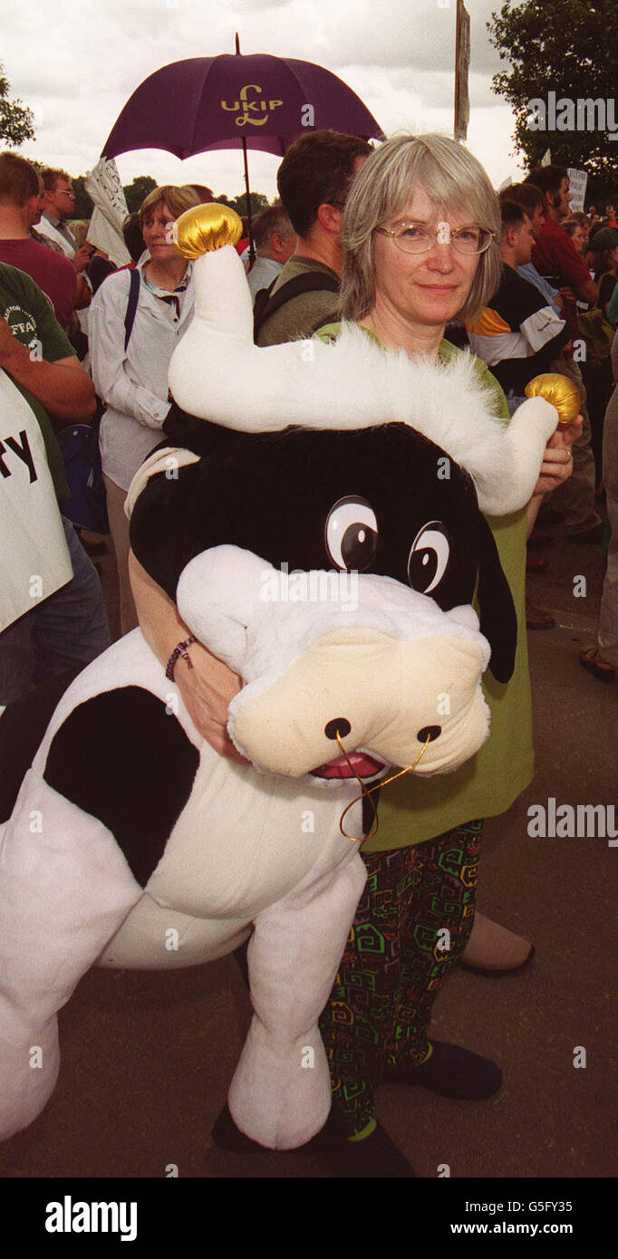 Protestation de la fièvre aphteuse Banque D'Images