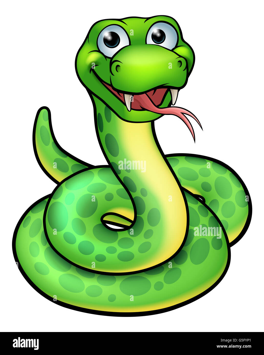 Une illustration d'un serpent cute cartoon mascot Banque D'Images