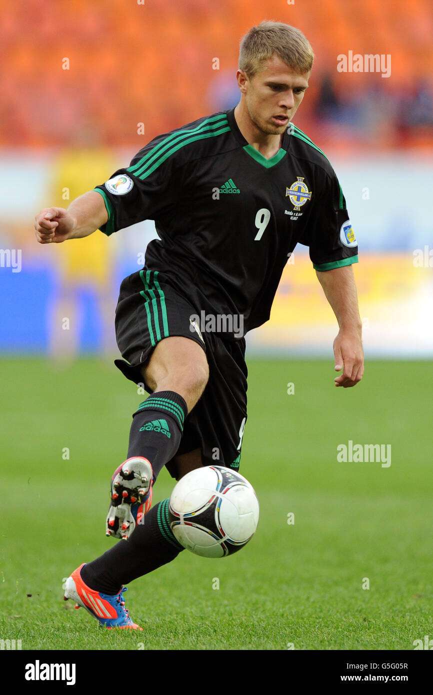 Football - coupe du monde de la FIFA 2014 - qualificateur - Groupe F - Russie / Irlande du Nord - Stade Lokomotiv. Jamie Ward, Irlande du Nord Banque D'Images