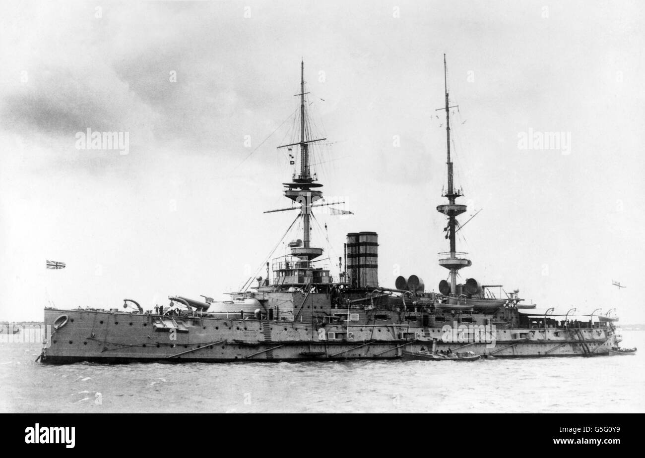 HMS Mars, cuirassé de la Marine royale pré-dreadnught, en 1919. Banque D'Images