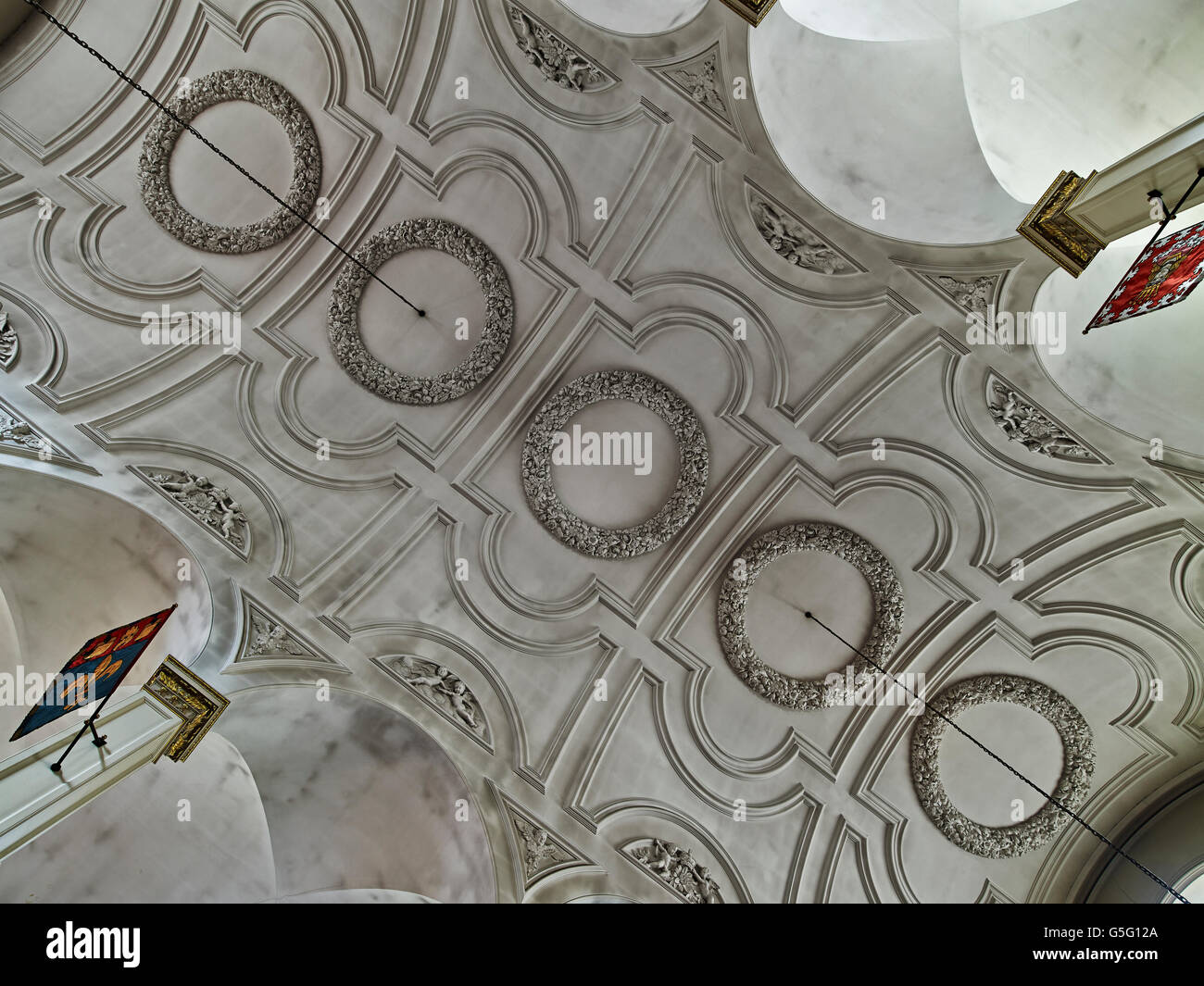 St Andrew par l'armoire, reconstruite par Christopher Wren entre 1685 et 1694 : plafond Banque D'Images
