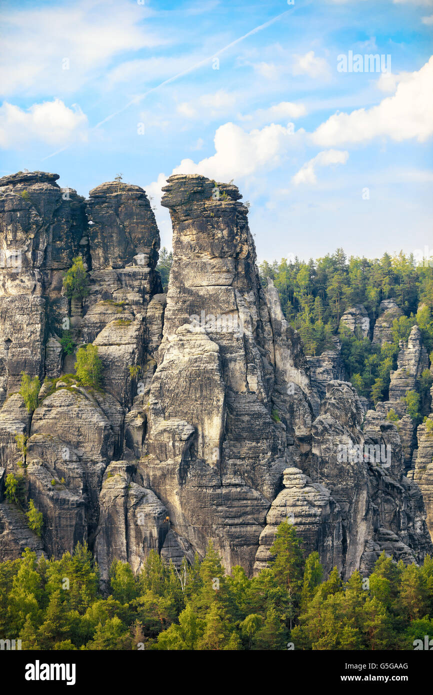 Paysage du parc national de la Suisse Saxonne, Allemagne Banque D'Images