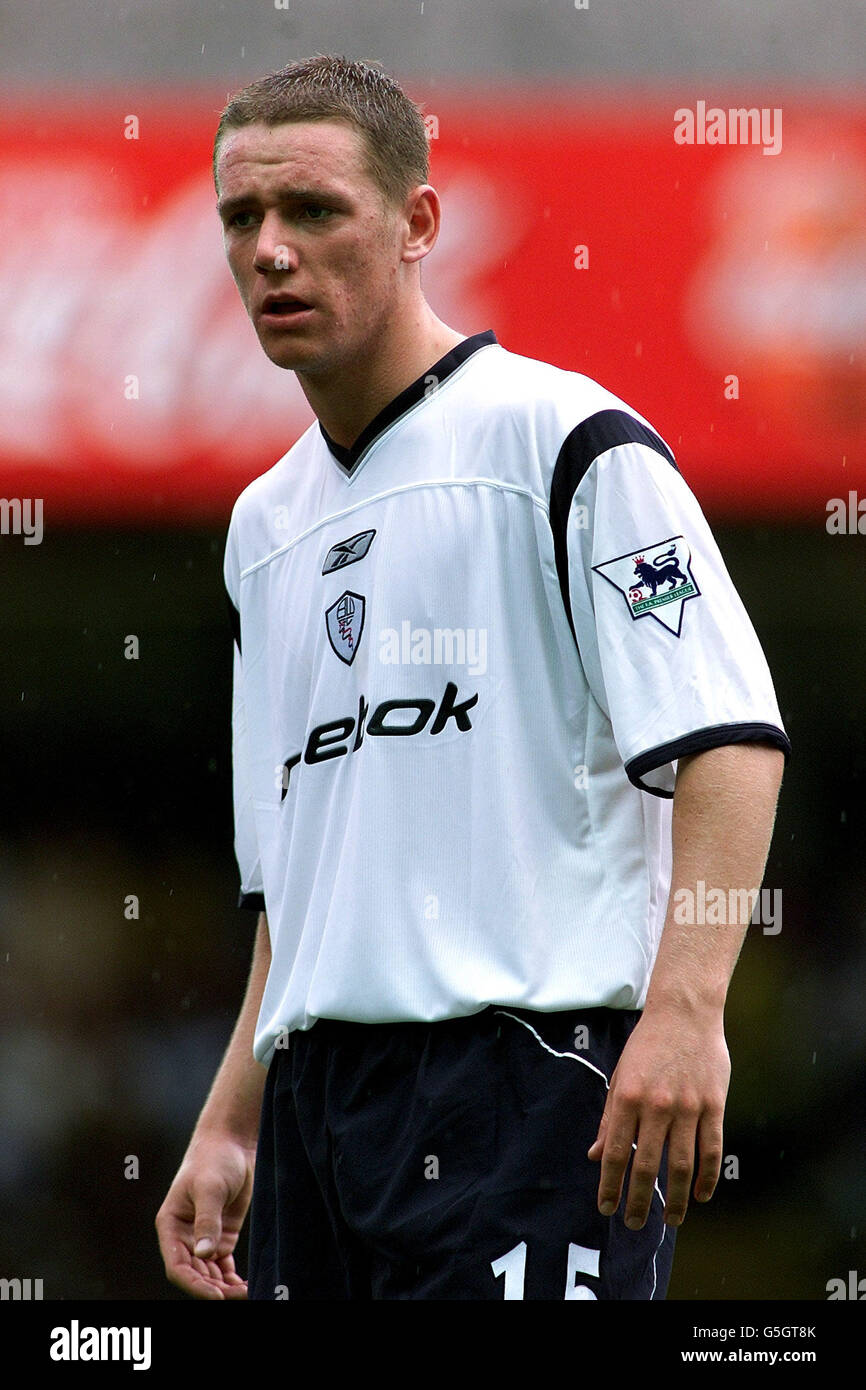 Kevin Nolan - Bolton Wanderers dans la F.A. Barclaycard Premiership à Filbert Street, Leicester. Banque D'Images