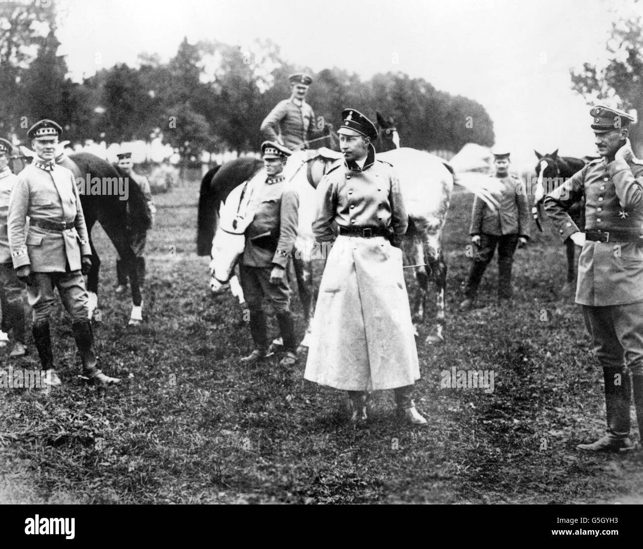 Première Guerre mondiale - Prince héritier Wilhelm - Pologne. Le prince héritier allemand Wilhelm en Pologne. Banque D'Images
