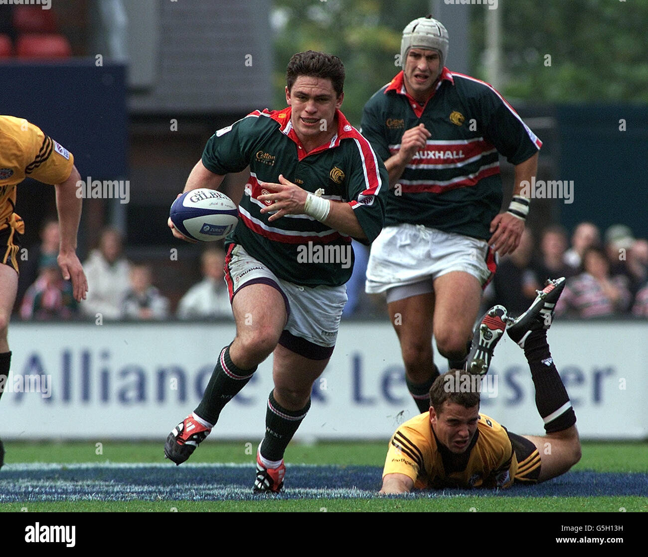 Leicester Tigers contre Bath.Rod Kafer - Leicester Tigers, en action contre Bath dans le Zurich Premiership. Banque D'Images