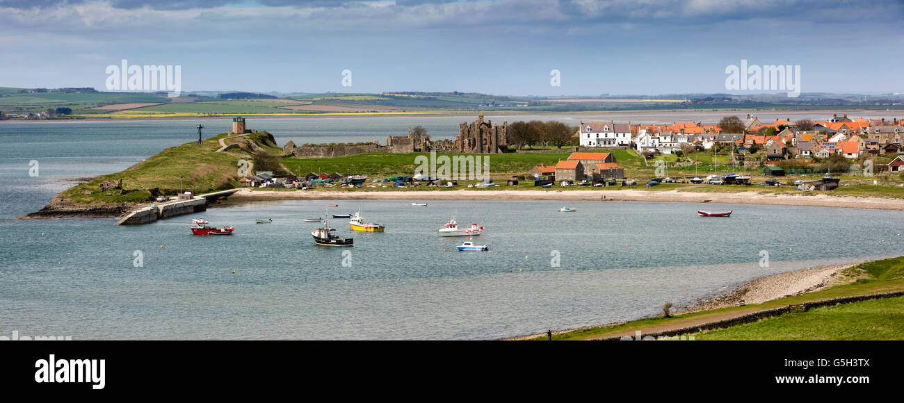 Royaume-uni, Angleterre Northumberland, Holy Island, port du château de Lindisfarne, vue panoramique Banque D'Images