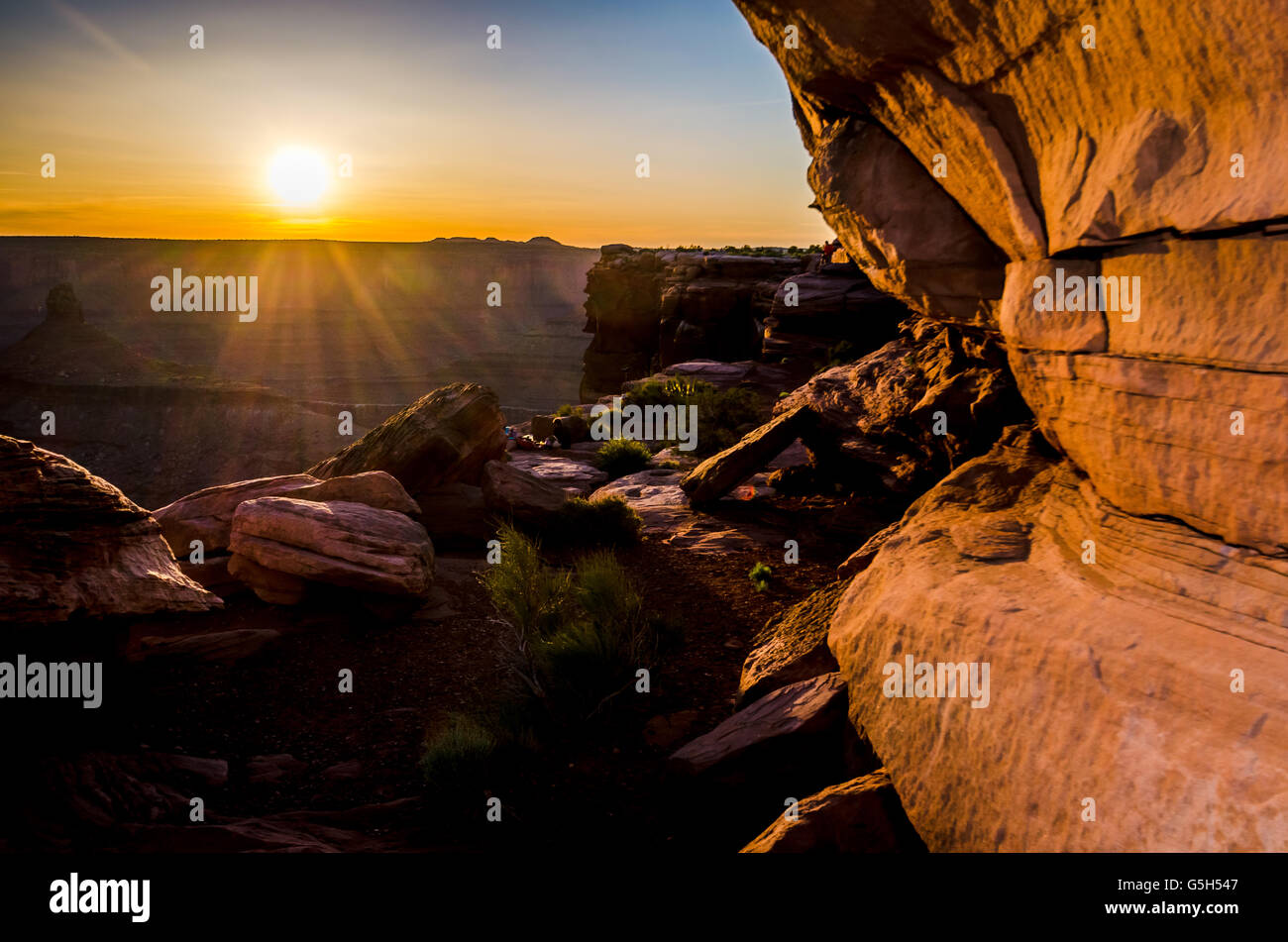 Après-midi et le coucher du soleil à Dead Horse Point Banque D'Images