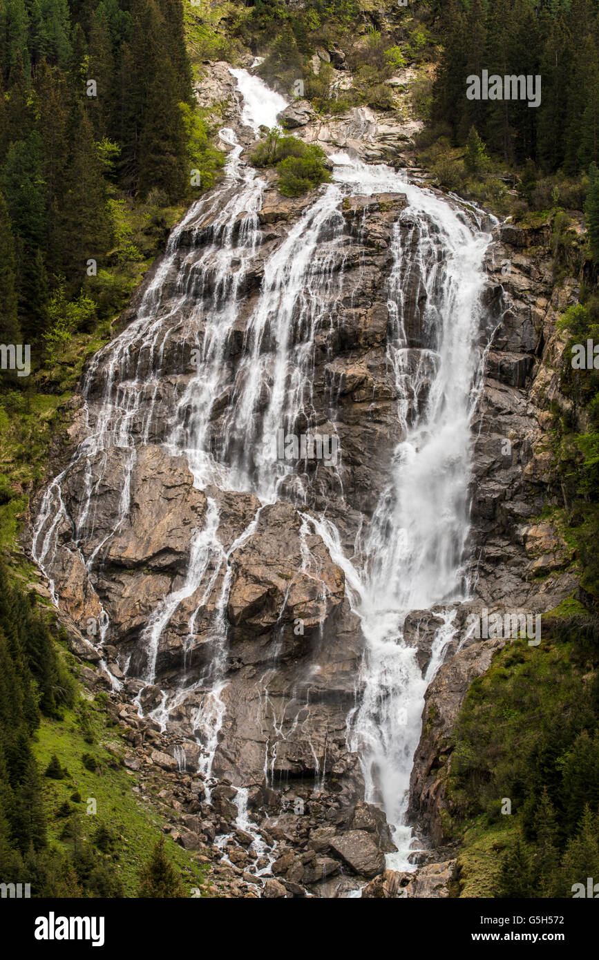 Grawa cascade, Stubaital, Tyrol, Autriche Banque D'Images