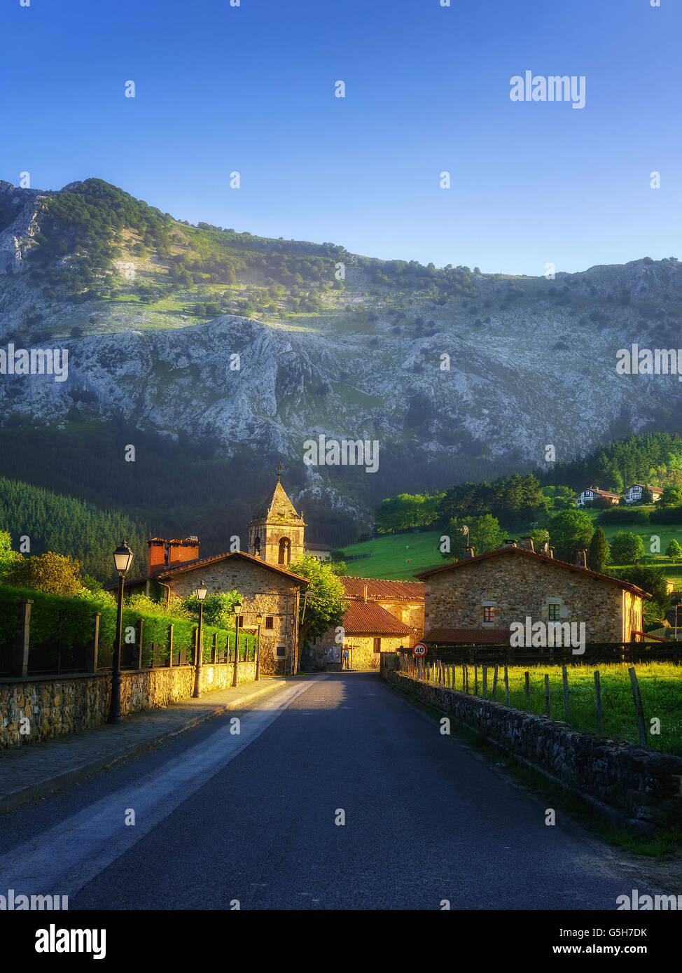 Paysage rural de Axpe. Atxondo, Pays Basque Banque D'Images