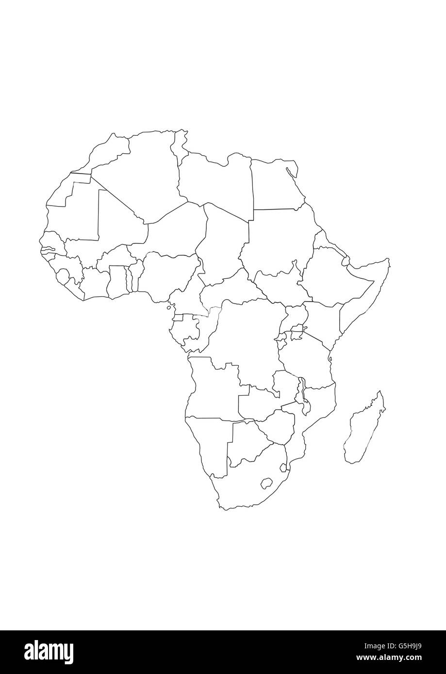Carte de l’Afrique Banque D'Images