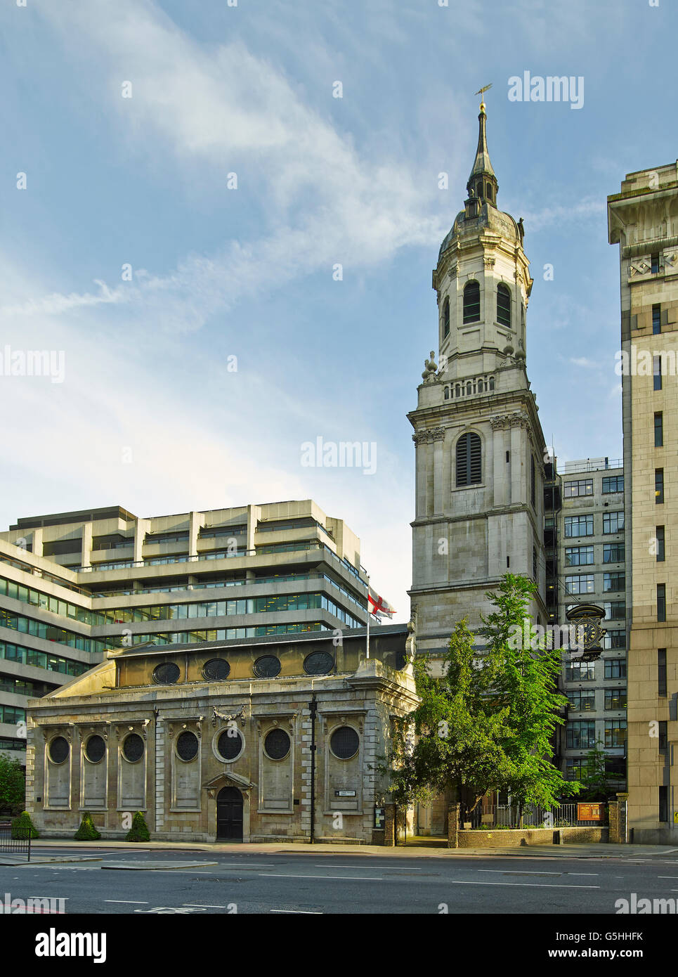 St Magnus the Martyr church dans la ville de London, North Face, par Chrisopher Wren Banque D'Images