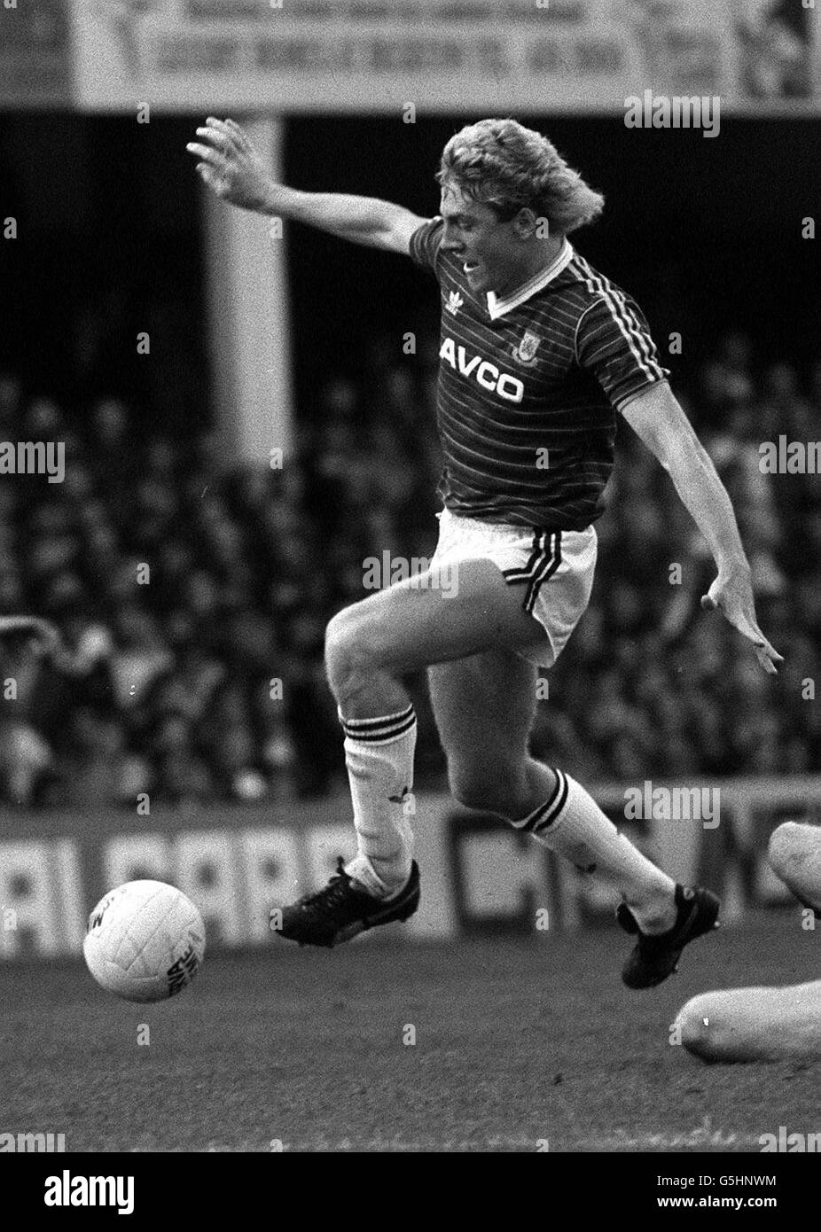Frank McAvennie.Frank McAvennie de West Ham United en action.23/11/1985 Banque D'Images