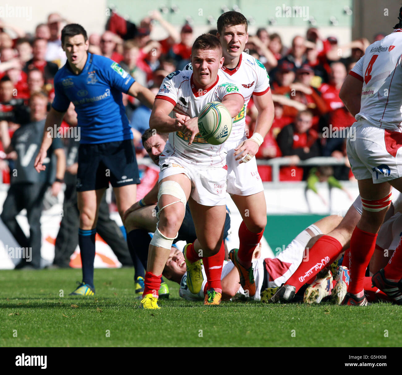 Rugby Union - Heineken Cup - Pool 5 - Scarlets v Leinster - Parc y Scarlets.Scarlets Tavis Knoyle pendant le match de la coupe Heineken au parc y Scarlets, Llanelli. Banque D'Images