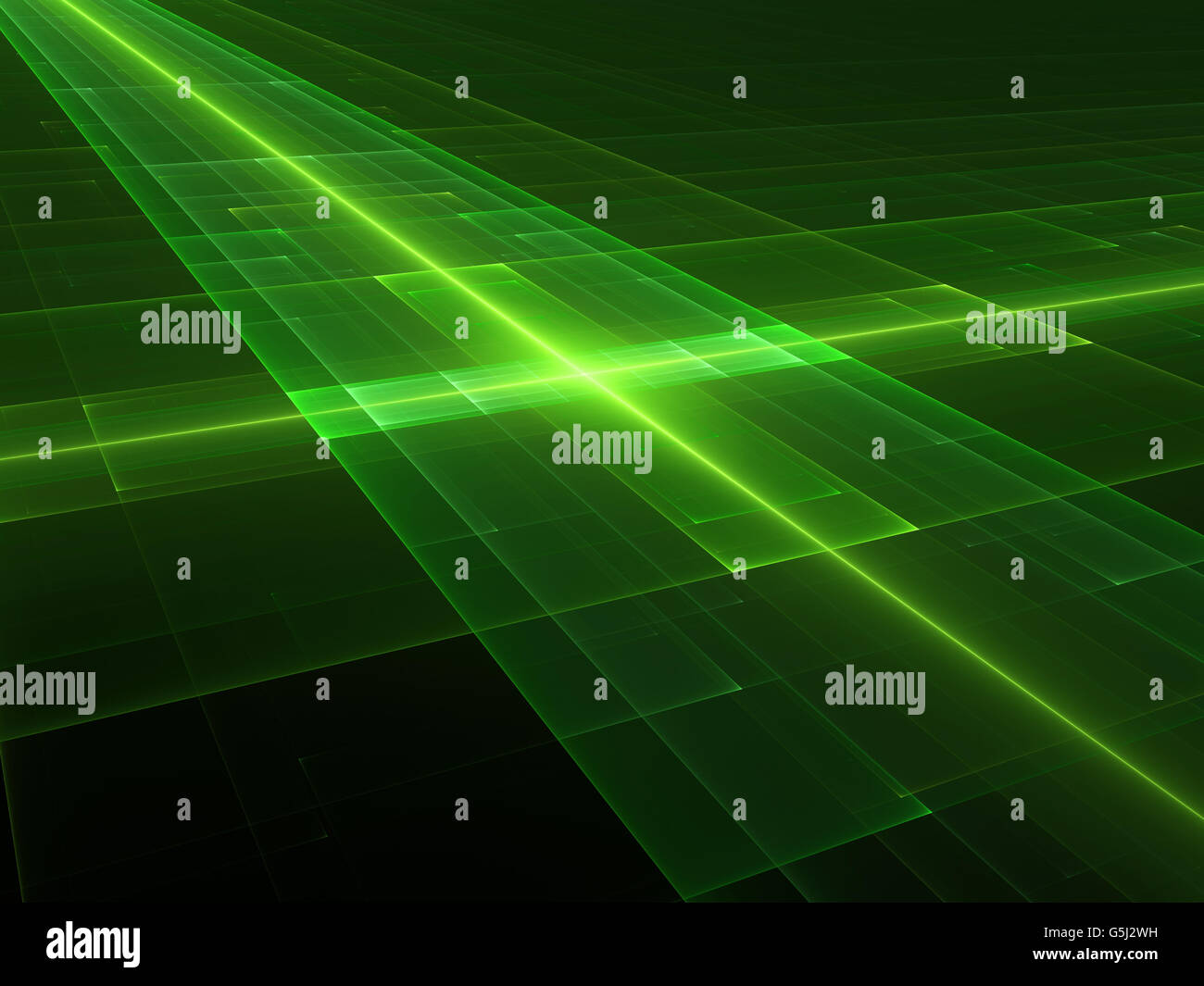 Nouvelle technologie verte fractal, générée par ordinateur abstract background Banque D'Images