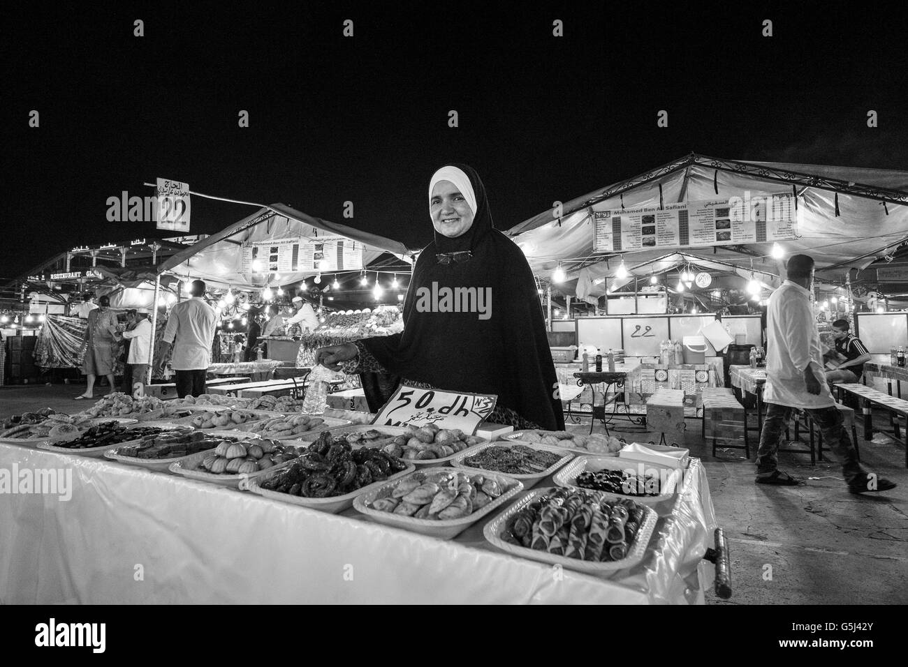 Le Maroc, Marrakech, place Djemaa el Fna Banque D'Images