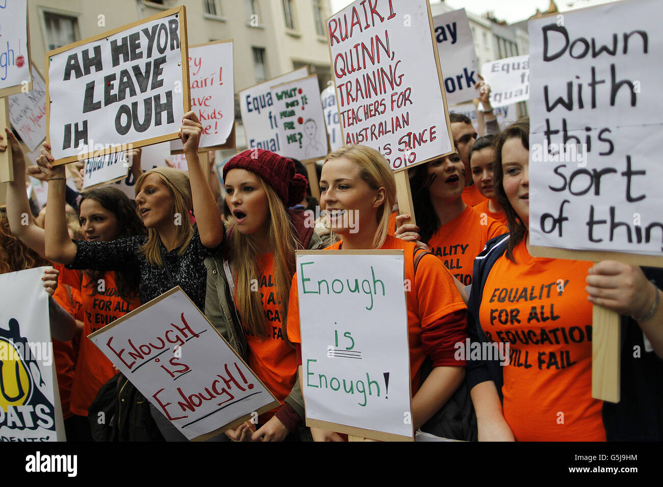 Protestation des enseignants irlandais Banque D'Images