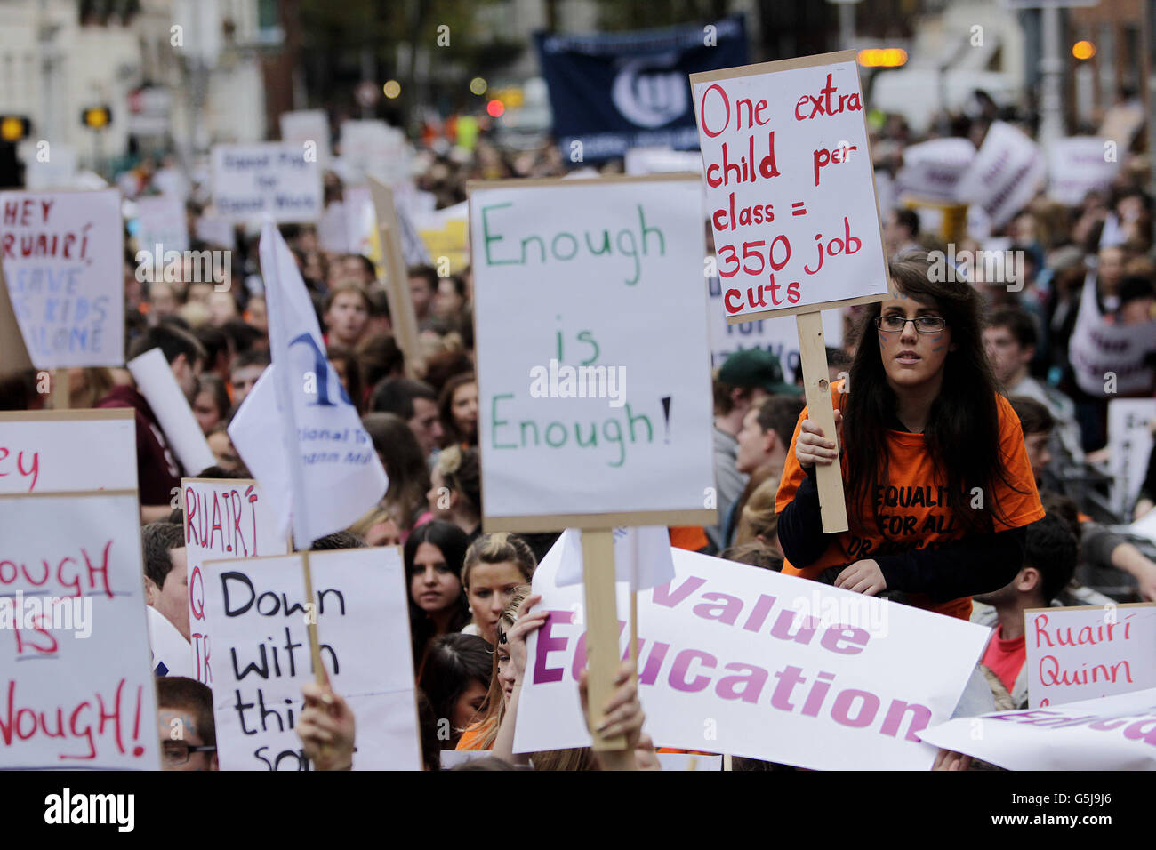 Protestation des enseignants irlandais Banque D'Images