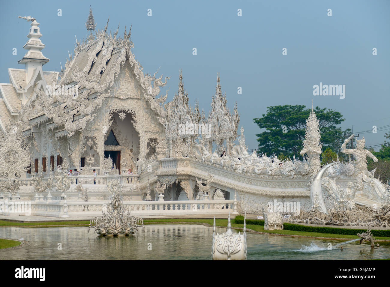 Temple blanc, Chiang Rai, Thaïlande Banque D'Images