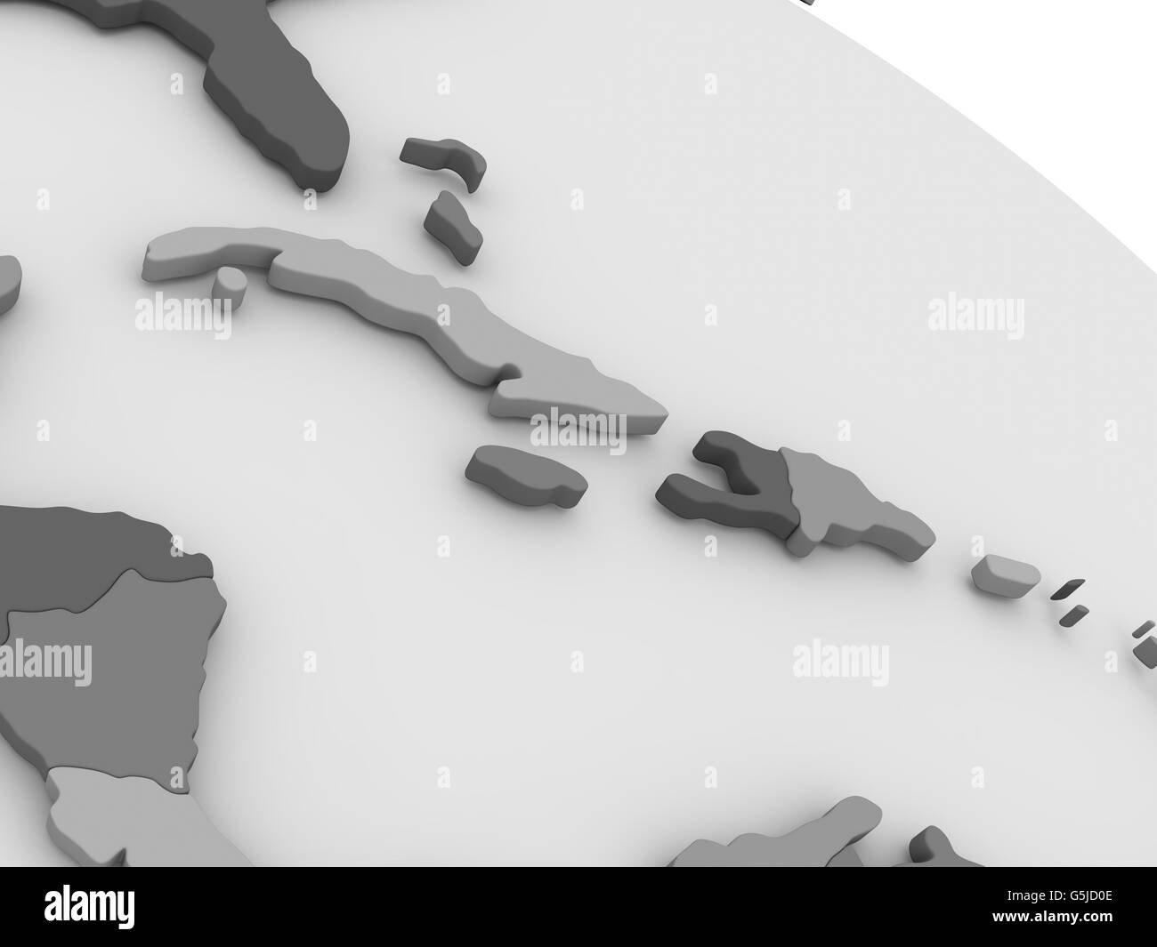 Carte de l'Asie sur le modèle gris de la Terre. 3D illustration Banque D'Images