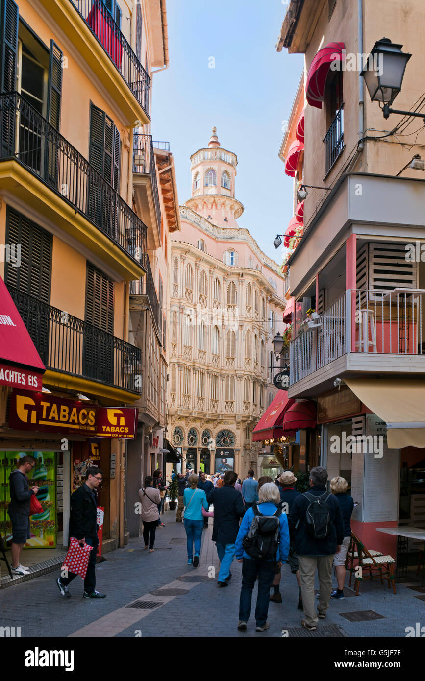 Vue de la rue verticale peut Corbella Building à Palma, Majorque. Banque D'Images