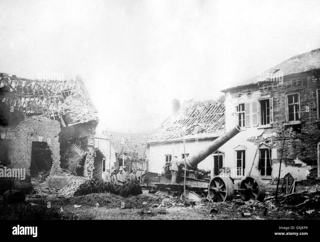 La Première Guerre mondiale - l'artillerie française - St Quentin - France Banque D'Images